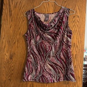 Sleeveless draped neck blouse